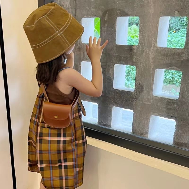 ใหม่ ชุดเอี๊ยมกางเกง ลายตารางหมากรุก แฟชั่นฤดูร้อน สําหรับเด็กทารกผู้หญิง 5-34 กก. 2023