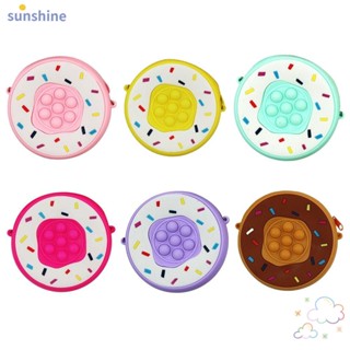 Ssunshine กระเป๋าซิลิโคน สําหรับโดนัท สีชมพู น่ารัก ซิลิกาเจล กระเป๋าสตางค์ กระเป๋าเมสเซนเจอร์