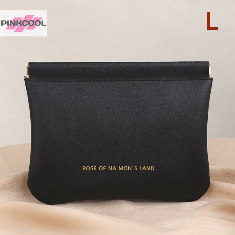Pinkcool กระเป๋าใส่เหรียญ ผ้าอนามัย แบบพกพา ขนาดเล็ก ปิดเองได้ กระเป๋าเครื่องสําอาง มินิ มินิ มินิ มินิมอล ลิป กระเป๋า ขายดี