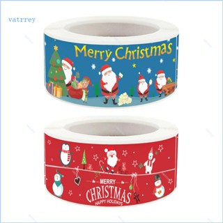 Va สติกเกอร์ซีล ทรงสี่เหลี่ยมผืนผ้า ลาย Merry Christmas สําหรับตกแต่งกล่องของขวัญ 120 ชิ้น