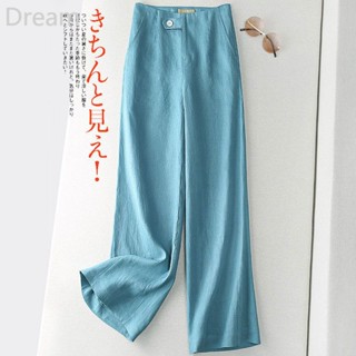 Linen pants wide-leg pants womens high waist slimming cotton and linen pants all-match straight womens pants