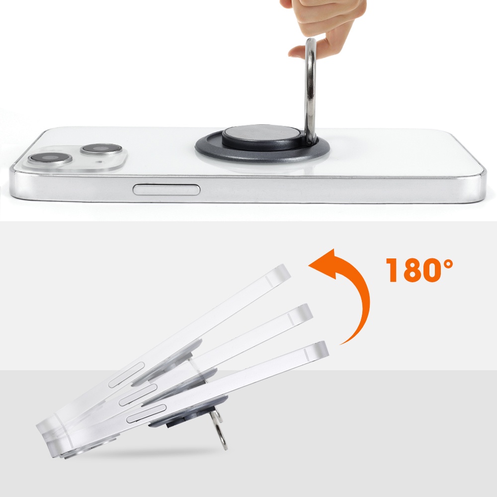 แหวนแม่เหล็กติดโทรศัพท์มือถือ หมุนได้ 360 องศา แบบสากล สําหรับติดด้านหลังรถยนต์ - รูปที่ 4