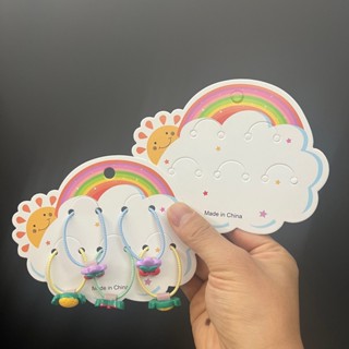 Live TIKTOK ที่คาดผม ยางรัดผม แบบห้าช่อง สีรุ้ง หลากสี สําหรับห่อการ์ด เครื่องประดับผม diy