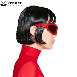 Wonder Y2K แว่นตากันแดด UV400 ทรงสี่เหลี่ยมผืนผ้า สีเงิน สไตล์ฮิปฮอป สําหรับผู้หญิง ผู้ชาย