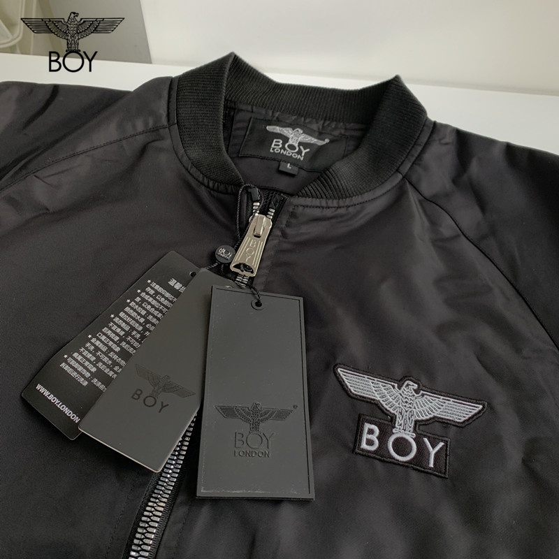 เสื้อแจ็กเก็ต กันลม ปักลายโลโก้ BOY LONDON ของแท้ 100% มีซิป กันน้ํา สําหรับผู้หญิง และผู้ชาย