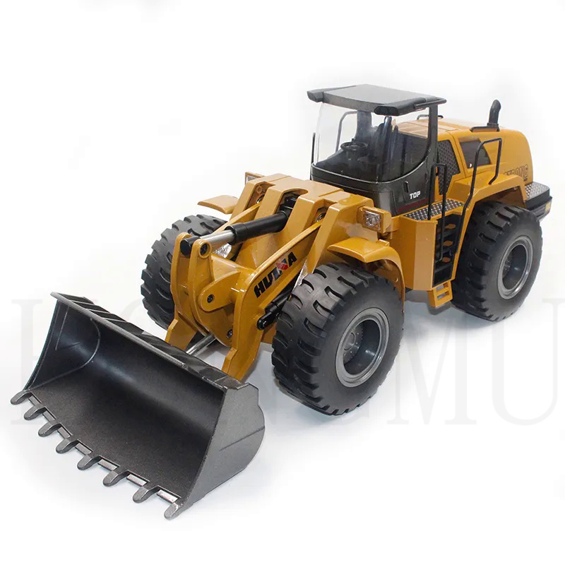 Huina 1583 โลหะผสมโลหะ 1/14 RC Bulldozer 22-Channel Die-Cast ล้อ Loader Construction รุ่นรถบรรทุก