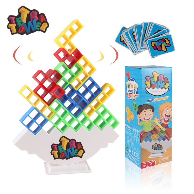 Tetra Tower เกมทาวเวอร์เตตริส 16/40/56/72PCS บล็อกตัวต่อ บล็อกที่สมดุล ของเล่นตั้งโต๊ะ การพัฒนาสมอง ของเล่นเด็ก ราคา ถูกที่สุด ดีลบีเคเค แกลเลอรีภาพที่ 2
