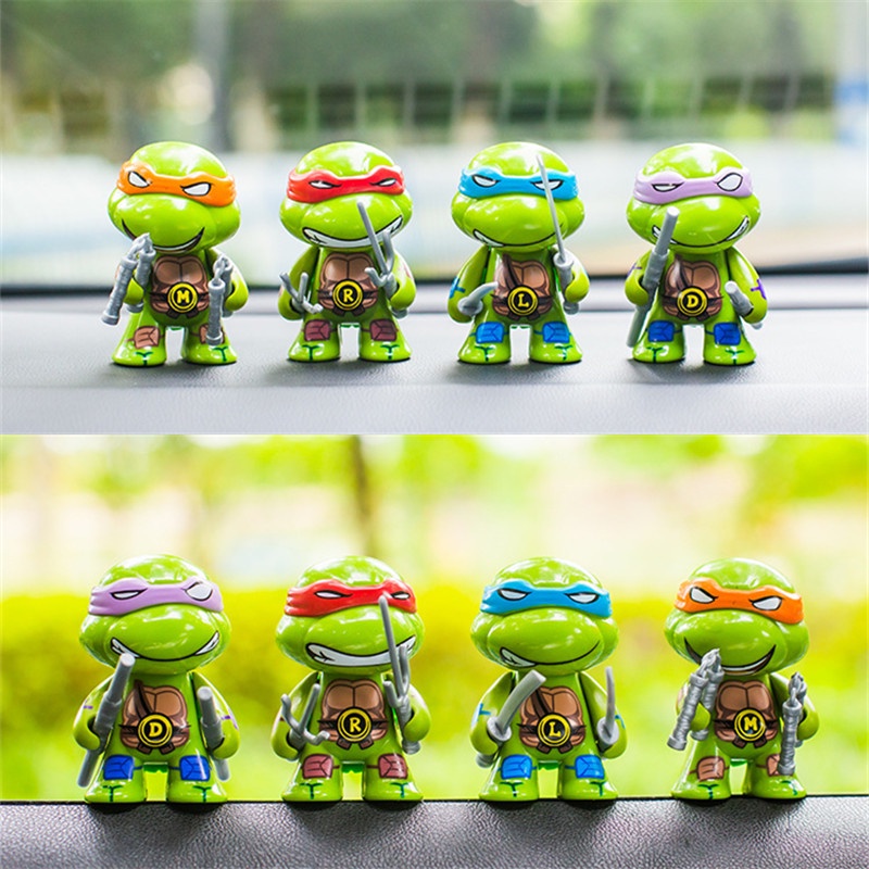 โมเดลฟิกเกอร์ PVC รูปการ์ตูนอนิเมะนินจาเต่า นินจาเต่า Raphael Donatello เหมาะกับของขวัญ ของเล่นสะสม สําหรับเด็ก 4 ชิ้น ต่อชุด