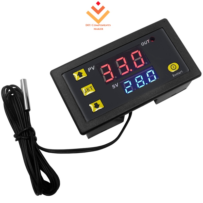 W3230 DC12V 24V AC110V-220V Digital Temperature Controller จอแสดงผล LED Thermostat โมดูลความร้อน/ Co
