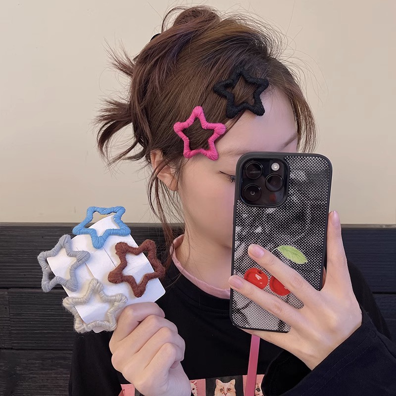 กิ๊บติดผม ผ้าวูล ลาย Dopamine baby Blue Star 2023y2k เหมาะกับฤดูใบไม้ร่วง และฤดูหนาว สไตล์เจ้าหญิง สําหรับเด็กผู้หญิง