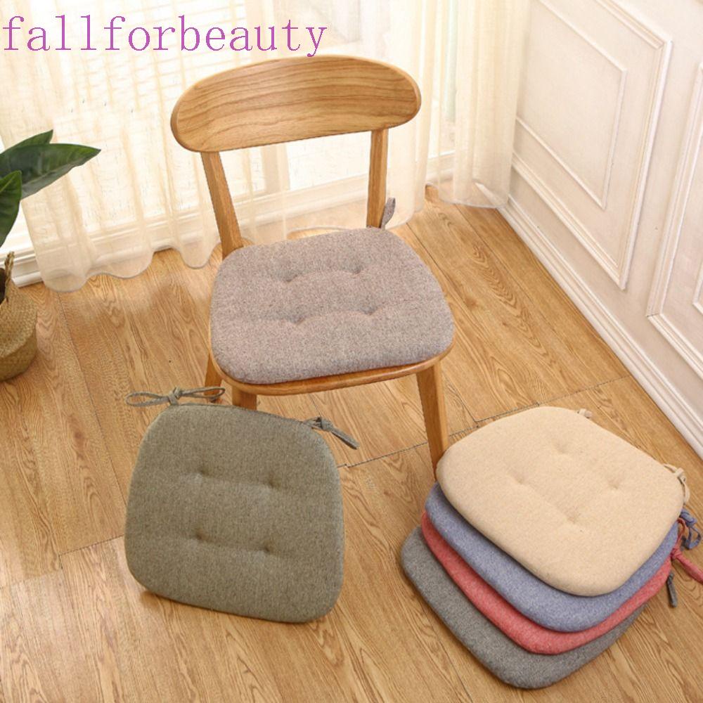 Fallforbeauty เบาะรองนั่ง ผ้าฝ้าย สีพื้น ใส่สบาย สําหรับสํานักงาน ห้องเรียน