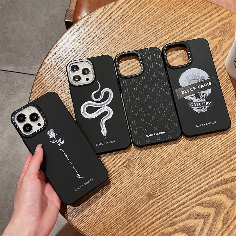 เคสโทรศัพท์ซิลิโคน แบบนิ่ม ลายโลโก้หัวกะโหลก Blvck กันกระแทก สําหรับ iPhone 15 11 12 13 14 Pro Max 7 8 plus X XS Max 14 15 plus