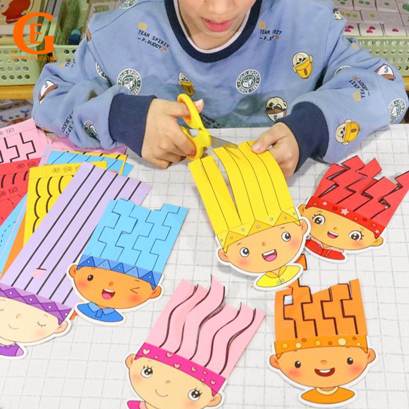 ชุดของเล่นตัดกระดาษ แฮนด์เมด สีสันสดใส DIY สําหรับเด็กวัยหัดเดิน
