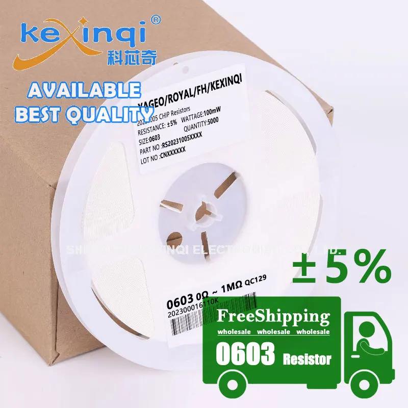 FreeShipping 5000pcs 0603 5% SMD Resistor 0R ~ 30R 1/10W 0R 1R 1.1R 1.2R 1.3R 1.5R 1.6R 1.8R 2R 2.2R