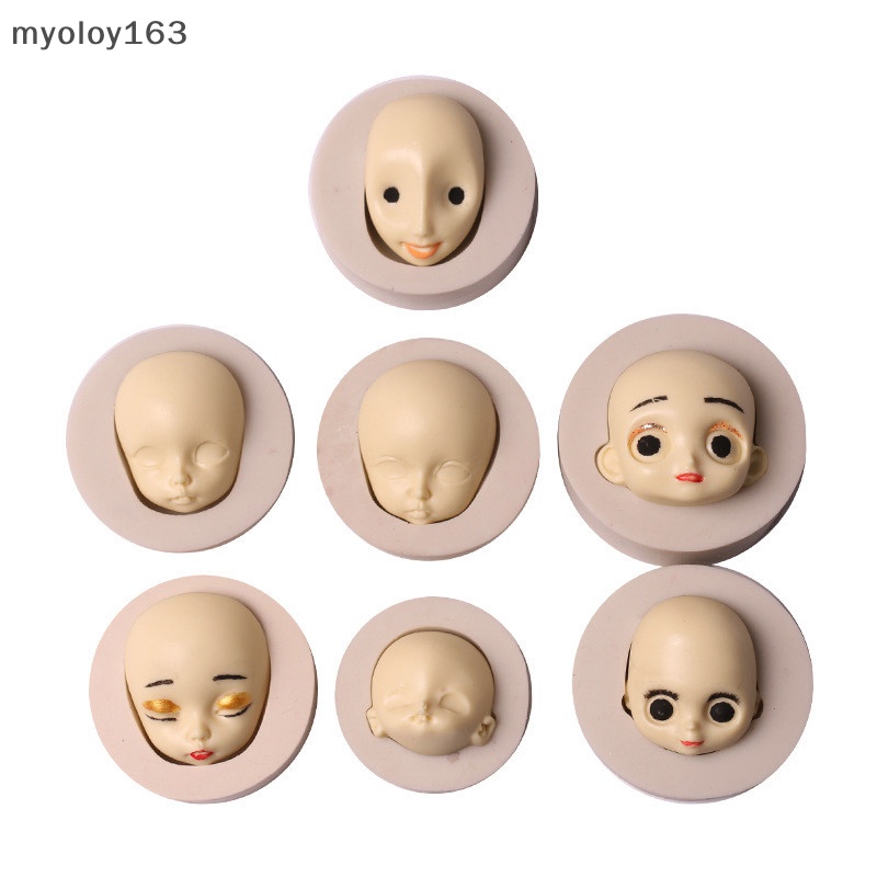 Myoloy แม่พิมพ์ซิลิโคน โพลิเมอร์ รูปตุ๊กตาหน้าเด็กทารก สําหรับทําช็อคโกแลต ดินโพลิเมอร์ เบเกอรี่ TH