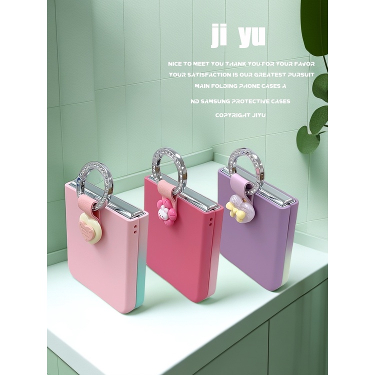 Luken เคสโทรศัพท์มือถือ แบบฝาพับ ลายหัวใจ สําหรับ Samsung w24flip รองเท้าแตะ ไล่โทนสี เบา และบาง กันตก น่ารัก แฟชั่น สําหรับเด็กผู้หญิง z flip5