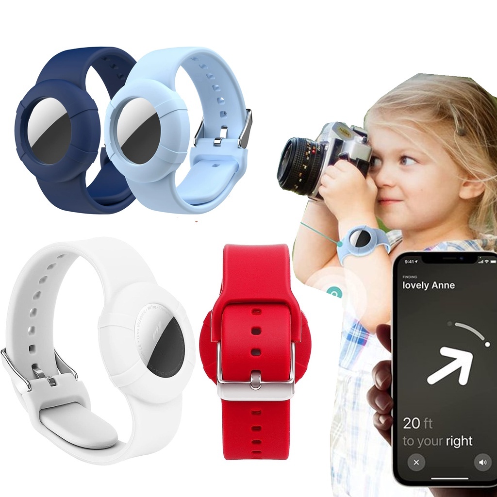 สายรัดข้อมือ Airtag เข้ากันได้กับ Airtag, สร้อยข้อมือ Airtag แบบปรับได้ นุ่ม, สายนาฬิกา Airtag สําหรับเด็กวัยหัดเดิน เด็กผู้สูงอายุ