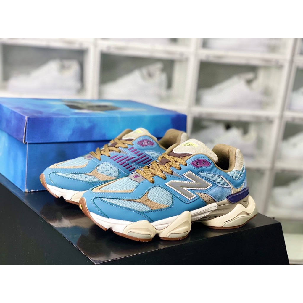 Bodega x New Balance NB 9060 Age of Discovery ทนทานรองเท้าลําลองกีฬาส้นเตี้ยสีน้ําเงินสีน้ําตาล