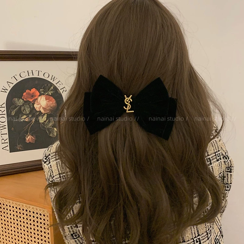 ที่คาดผม ผ้ากำมะหยี่ ลาย YSL แฟชั่นผู้หญิง สีดำ thumbnail 4