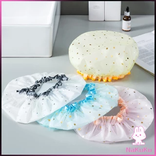NKK หมวกคลุมผมอาบน้ํา แบบหนาพิเศษ กันน้ํา สองชั้น ลายน่ารัก Shower cap