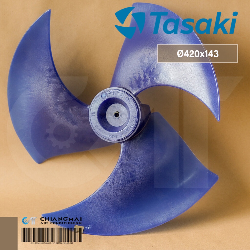 ใบพัดลมแอร์ TASAKI ใบพัดลมคอยล์ร้อนแอร์ ทาซากิ อะไหล่แอร์ ของแท้ศูนย์ Ø420x143 (ใช้กับแอร์ขนาด 18,000 BTU)