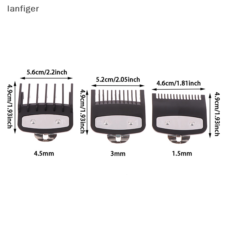 Lanf 3 ชิ้น Hair Guards ท่องเที่ยวหวี Trimmer Cutg คู่มือเครื่องมือจัดแต่งทรงผมสิ่งที่แนบมาใช้งานร่วมกับ 1.5 มิลลิเมตร 3 มิลลิเมตร 4.5 มิลลิเมตร EN - รูปที่ 7