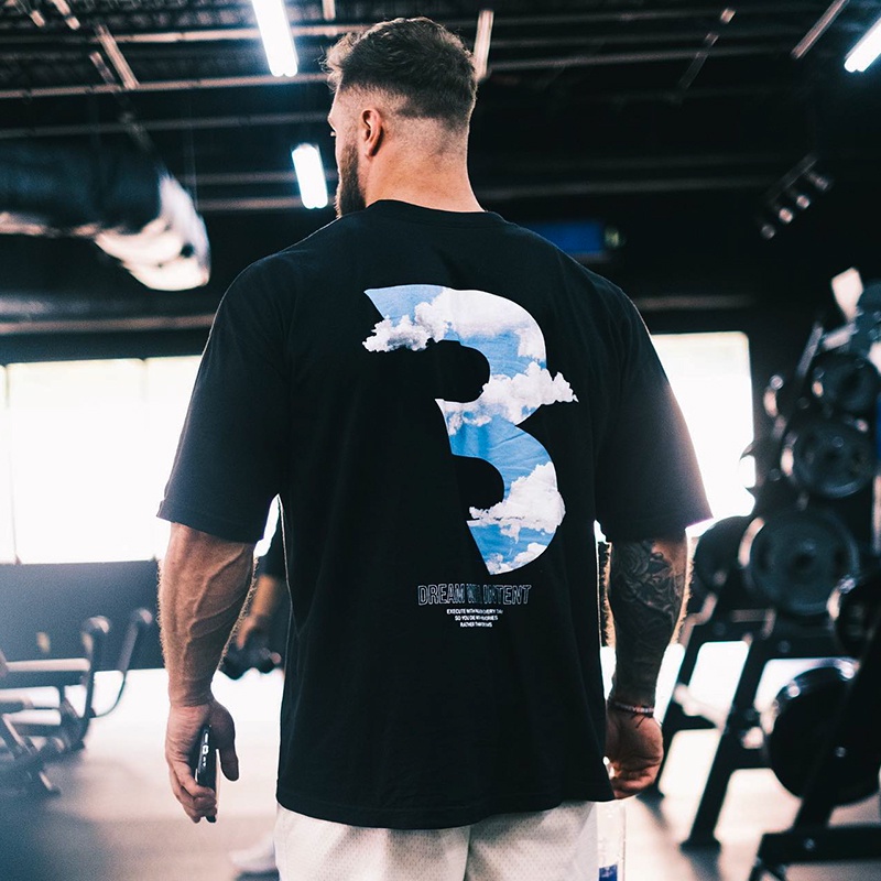 ขายดี เสื้อยืดลําลอง ผ้าฝ้าย แขนสั้น คอกลม ทรงหลวม ขนาดใหญ่ เข้ากับทุกการแต่งกาย สไตล์สตรีท อเมริกัน สําหรับผู้ชาย เหมาะกับการเล่นกีฬา ฟิตเนส 1117