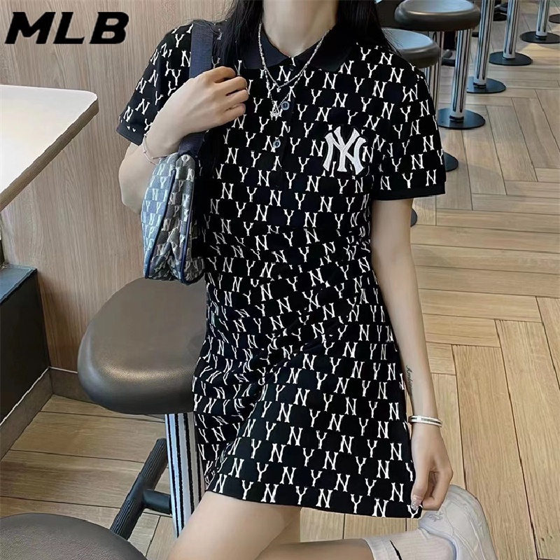 Mlb ของแท้ 100% กระโปรงแฟชั่น ปักลายโลโก้ หลากสี คุณภาพสูง สไตล์เกาหลี