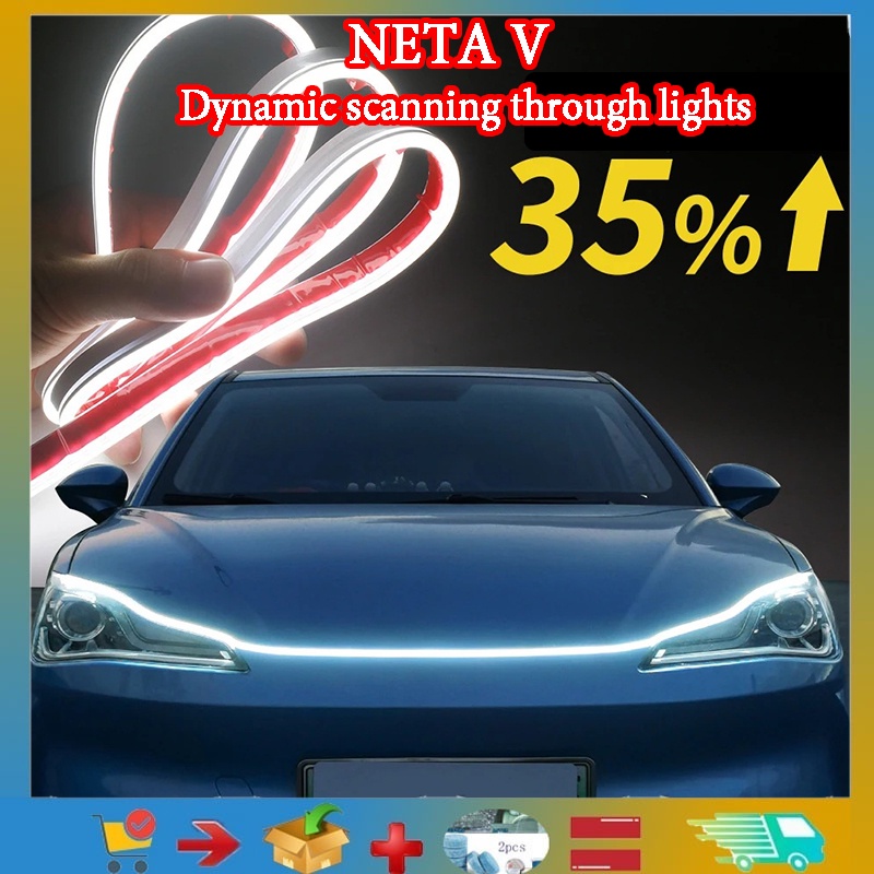 NETA V รถยนต์ปกปิดบรรยากาศการวิ่งโคมไฟตก แต่งโคมไฟทั่วไปโคมไฟ LED แสดงวัน ที่NETA V กระโปรงหน้ารถ ไฟบรรยากาศ ไฟหน้า