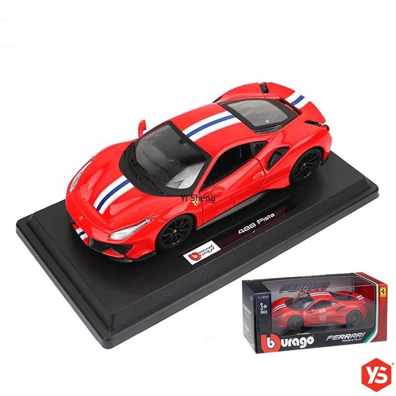 Bburago รถของเล่นโลหะ สเกล 1/24 Diecast Ferrari 488 Pista