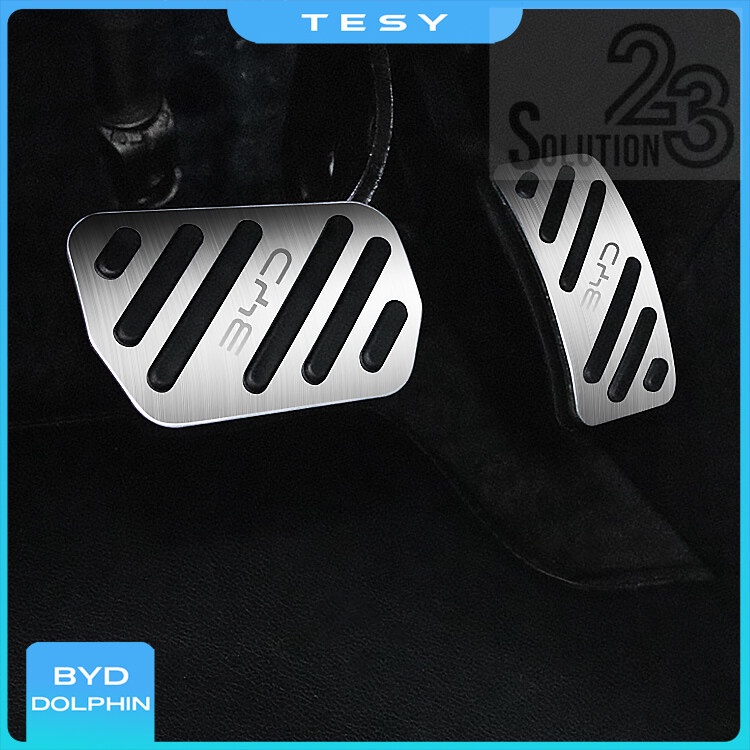 พร้อมส่ง BYD Dolphin ชุดแผ่นครอบแป้นเหยียบเบรก กันลื่น ทำจากอะลูมิเนียมอัลลอย ติดตั้งง่ายไม่ต้องใช้เครื่องมือ