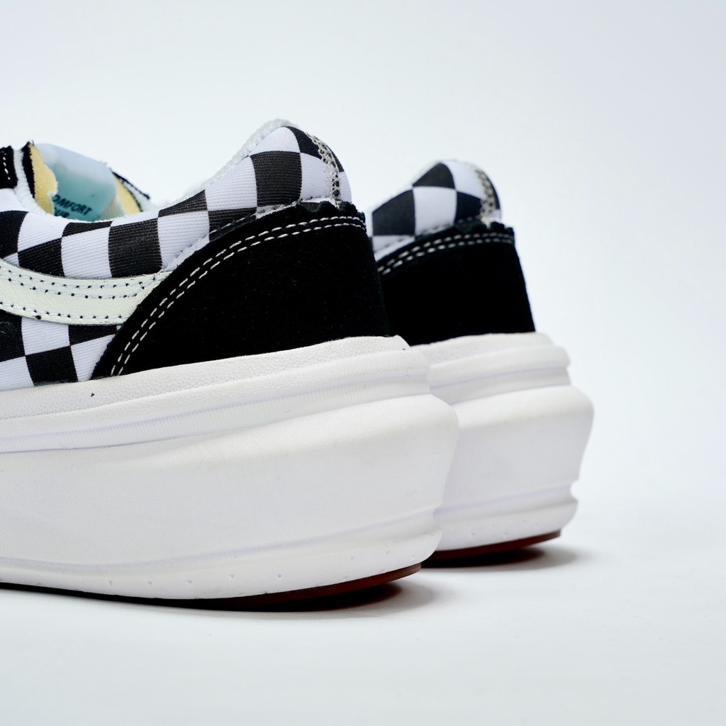 Vans Black White Checkerboard Thick-Soled Ultra-Light Old Skool Overt CC Checkered Height-Increasin