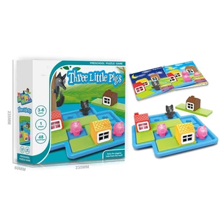 BHQ Three little pigs ของเล่น เกมฝึกสมอง บอร์ดเกมส์ ลูกหมู 3 ตัว สำหรับเด็ก 3-6 ขวบ
