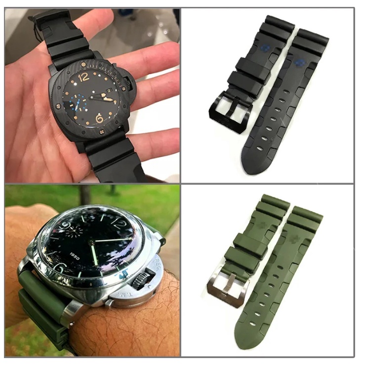 สายนาฬิกาข้อมือ ยางซิลิโคนนิ่ม กันน้ํา 26 มม. สําหรับ Panerai SUBMERSIBLE PAM 111 380