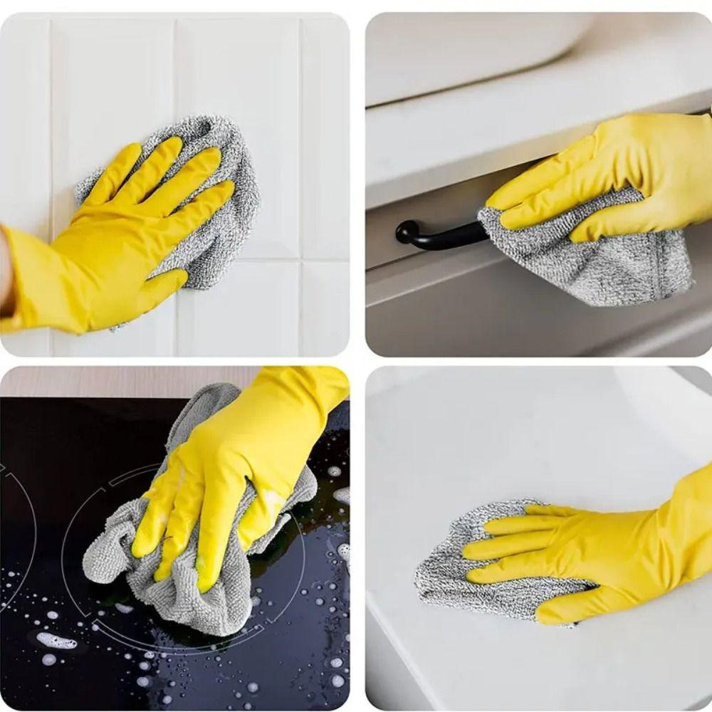 MOMENT 5 ชิ้นผ้าทําความสะอาด,ไม่ติดน้ํามัน Rags ดูดซับผ้าขนหนูทําความสะอาดห้องครัว, ไมโครไฟเบอร์ผ้าเช็ดจานหม้อจานซักผ้าเช็ดผ้าในครัวเรือน - รูปที่ 3