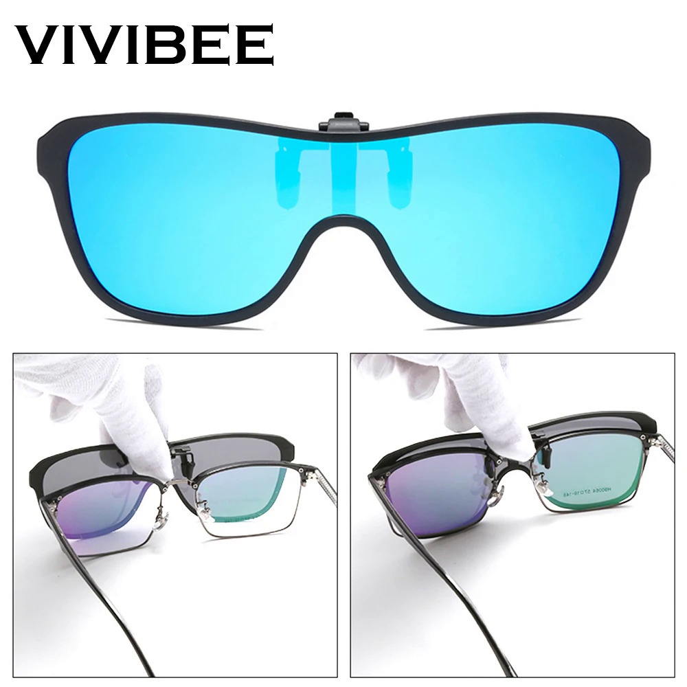 2024 Cool Flip Up Clip On Sunglasses Polarized TR90 Photochromic Driving Square Oversized UV400 Fishing Sun Glas