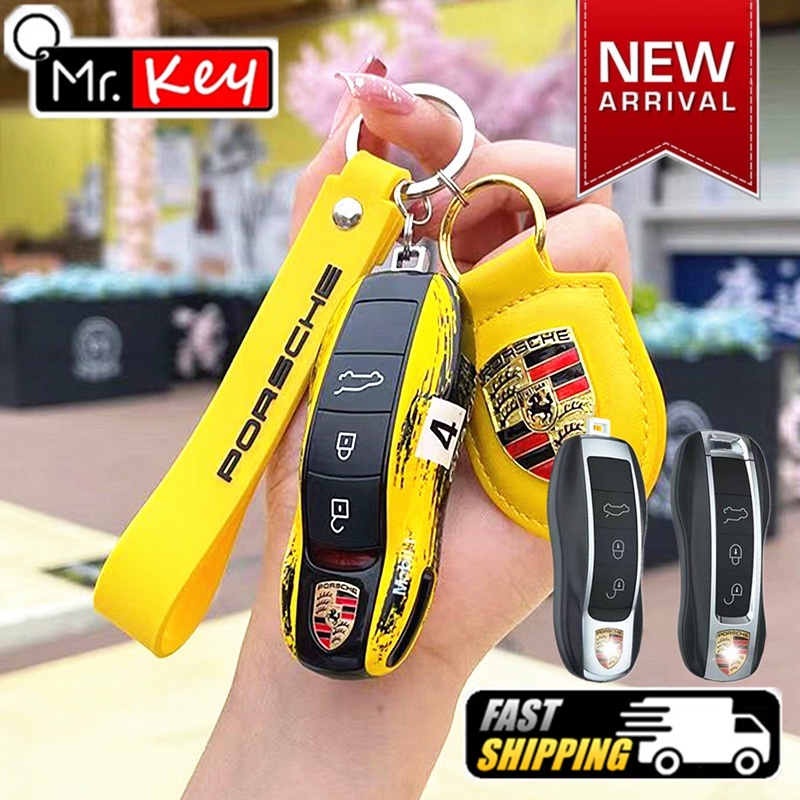 【Mr.Key】GT Racing 04 เคสกุญแจรีโมทรถยนต์ อุปกรณ์เสริม สําหรับ Porsche Macan 911 Panamera Cayenne Carrera Taycan
