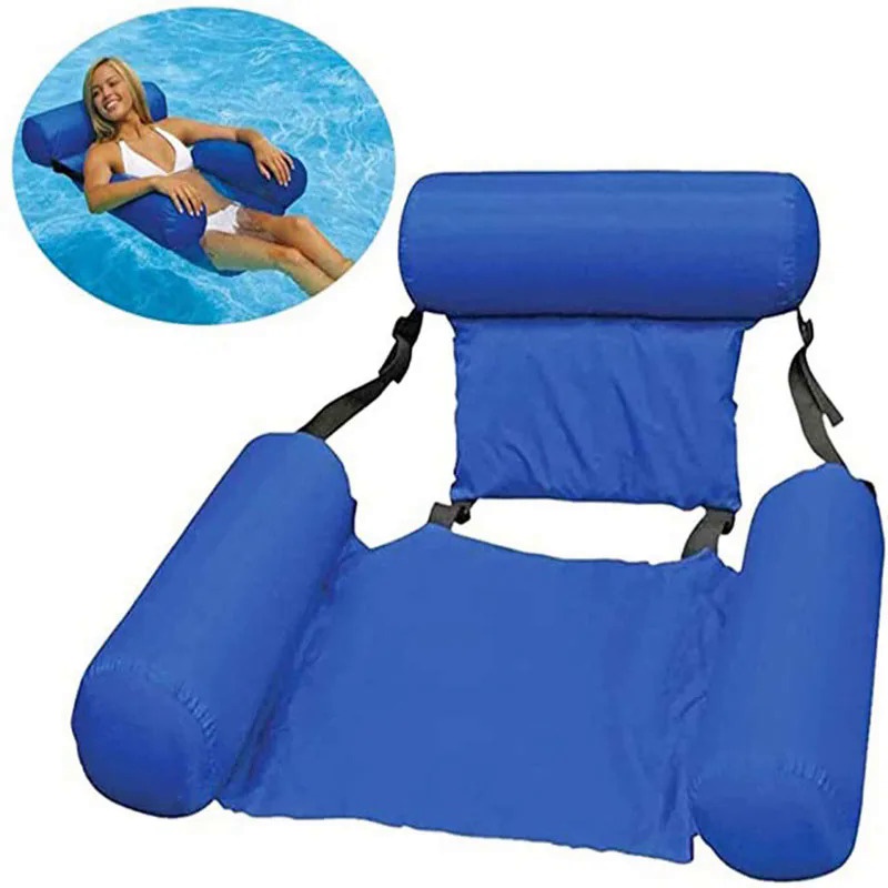 Summer Inflatable Chair Foldable Floating Row PVC Swimming Pool Water Hammock Air Mattresses Bed Beach Water Sport Loung