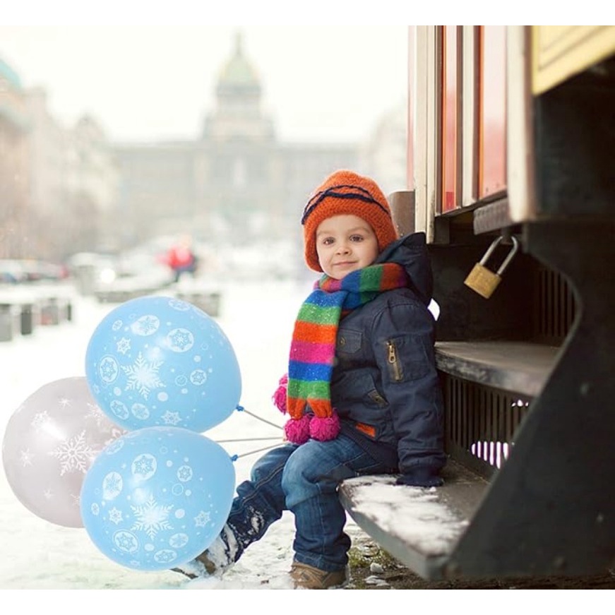ลูกโป่งยาง รูปเกล็ดหิมะ น้ําแข็ง และหิมะ ขนาด 12 นิ้ว สําหรับตกแต่งปาร์ตี้คริสต์มาส ปีใหม่ 10 ชิ้น - รูปที่ 4