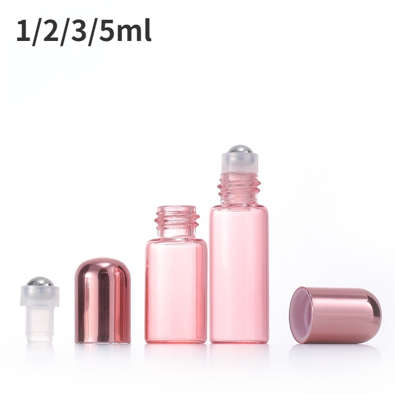 ขวดน้ําหอม ทรงกลม ขนาด 1 มล. 2 มล. 3 มล. 5 มล. สีโรสโกลด์ สําหรับเดินทาง