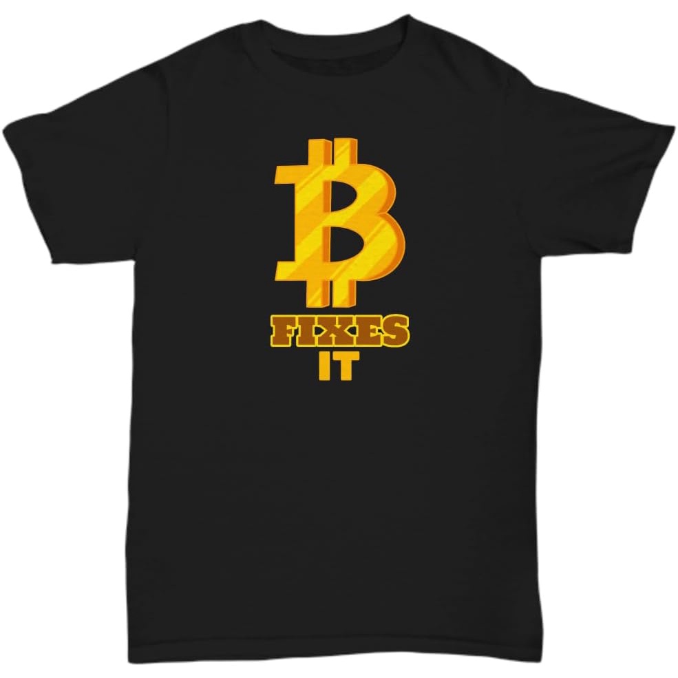เสื้อยืดผ้าฝ้ายผู้ชาย Bitcoin T Shirt Bitcoin Fixes it Shirt, สําหรับ Bitcoin Miners, Bitcoin Whitep