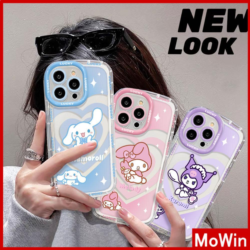 Mowin - เข้ากันได้สำหรับ เคสไอโฟน11 เคส iphone 11 15 pro max กรณีสดใสเงาถุงลมนิรภัยกันกระแทก TPU อ่อนน่ารักสีชมพูสีม่วงการ์ตูนตุ๊กตาเข้ากันได้กับ iPhone 14 PRO MAX 13 12 XR XS 7Plus 8 PLUS