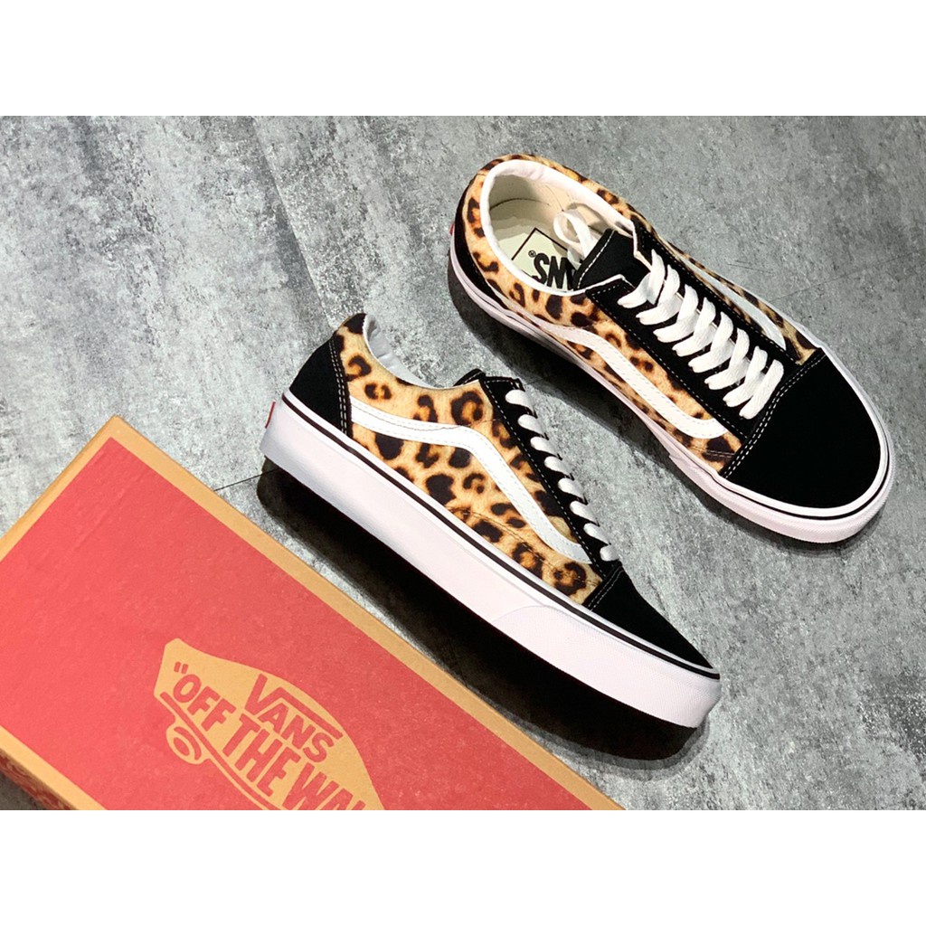 100% Sapatos Vans Old Skool Leopard Low Cut Sneakers Shoes For Men And Women Shoes YU