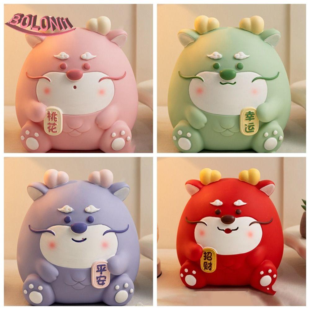 Bo กระปุกออมสินไวนิล รูปการ์ตูนมังกรน่ารัก ความจุขนาดใหญ่ ไม่แตกหัก ประหยัดเงิน แบบสร้างสรรค์ สําหรับเด็กผู้ชาย