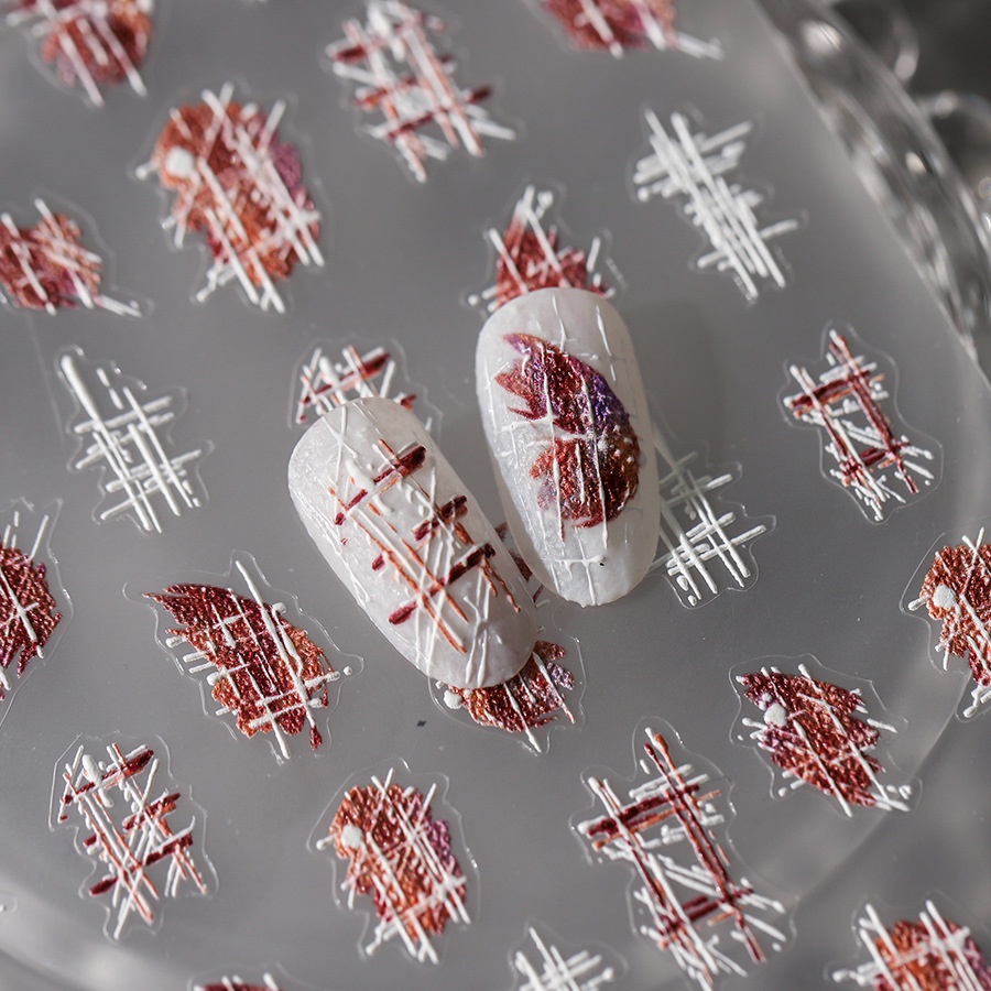 [SESAME] Woolen Impression Nail 5D Nail Sticker pro Nails Sticker Frosted Nail Sticker Thin Transpar