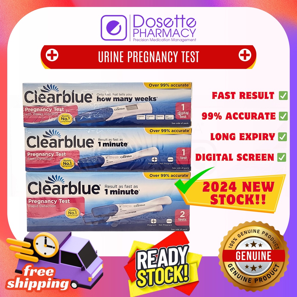 CLEARBLUE URINE PREGANCY TEST (UPT) DIGITAL/PLUS/RAPID DETECTION (1/2 TESTS) - FAST, ACCURATE, EASY,
