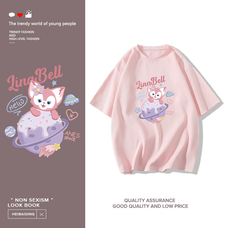 (พร้อมจัดส่ง) print T-shirt，การ์ตูนน่ารัก Linna Bell พิมพ์เสื้อยืดแขนสั้น T0660 S-5XL