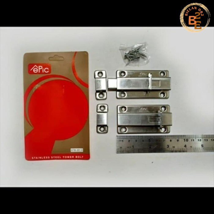 STAINLESS EPIC TOWER BLOT SLOT DOOR WINDOW LOCK 3 INCH B82 ช่องหน้าต่างประตูเหล็กไร้กาว