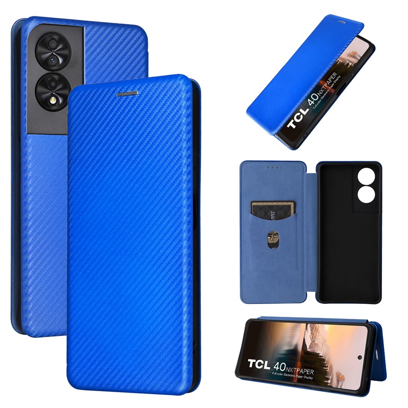 เคสคาร์บอนไฟเบอร์ แบบฝาพับแม่เหล็ก บางพิเศษ หรูหรา สําหรับ TCL 40 Nxtpaper 4G TCL 40 Nxtpaper 4G
