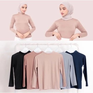 Manset Baju Wanita Lengan Panjang Standar dan Jumbo Dalaman Hijab Inner Kaos Spandek